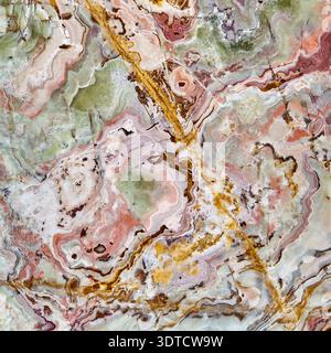 Banded calcite onyx marble tile Stock Photo