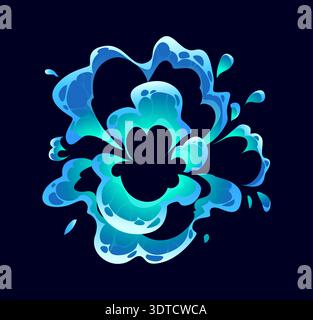 Cartoon water splash and flow with fluid shape Stock Vector
