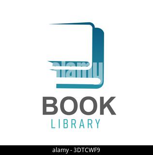 Book library, education or store icon emblem Stock Vector