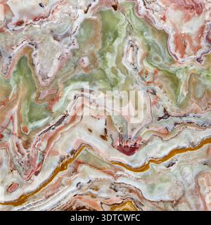 Banded calcite onyx marble tile Stock Photo
