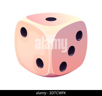Cartoon casino gambling game casino dice cube icon Stock Vector