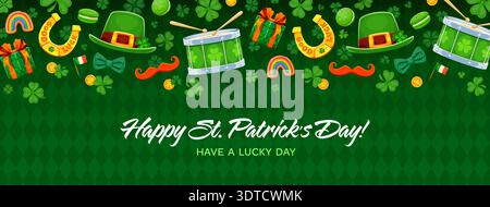 Holiday border frame Happy St Patrick's Day Stock Vector