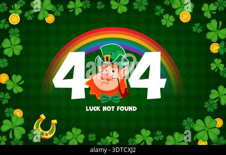 404 page not found, leprechaun for St Patrick day Stock Vector