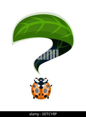 Ladybug insect font punctuation question mark Stock Vector