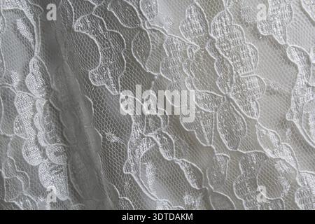 Close up of a piece of fabric with a lace pattern Stock Photo