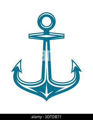Ship anchor, marine object vector black silhouette Stock Vector