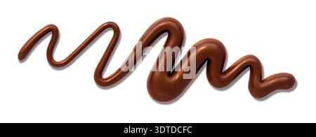 Brown chocolate flowing drizzle, liquid cocoa drop Stock Vector