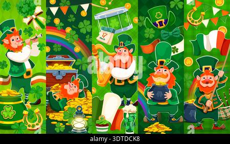 Happy Saint Patrick's day funny leprechaun collage Stock Vector