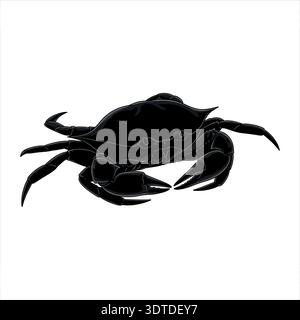 A black crab silhouette high quality professional detailed modern elegant stylish clean crisp vibrant colorful digital Stock Vector