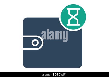 Pending payment solid icon. Icon related to bank. Finance elements vector illustration Stock Vector