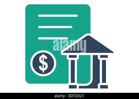 Bank statement solid icon. Icon related to bank. Document elements vector illustration Stock Vector