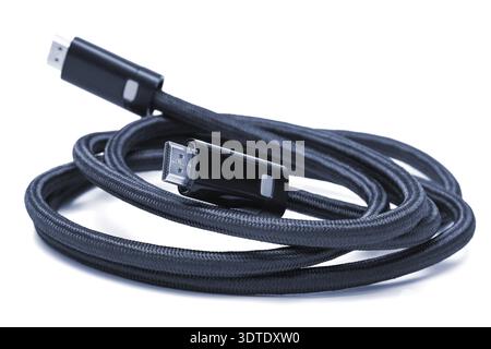 New cable hdmi on a white background Stock Photo