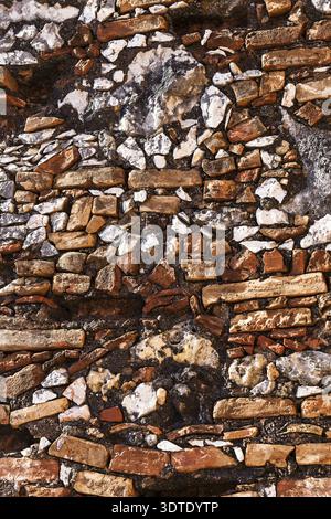Brick wall of an old building in the background Stock Photo