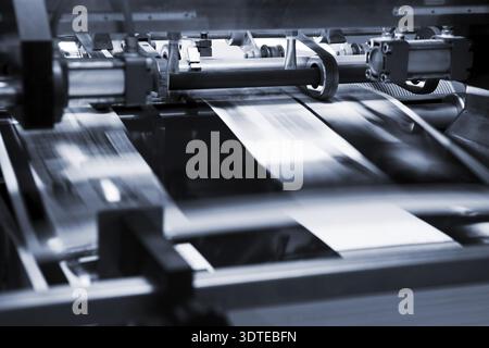 Polygraphic process in a modern printing house Stock Photo