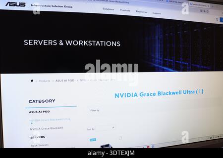 Website displaying servers and workstations information for an infrastructure solution group. Technology for IT management. Stock Photo