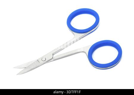 New nail scissors on white background Stock Photo