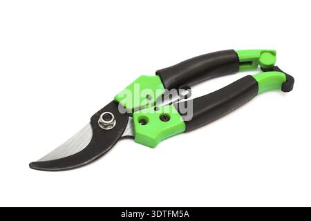 Sharp secateurs on a white background Stock Photo