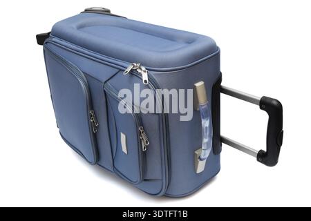 Modern large suitcase on a white background Stock Photo