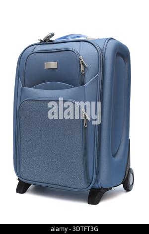 Modern large suitcase on a white background Stock Photo