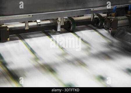 Polygraphic process in a modern printing house Stock Photo