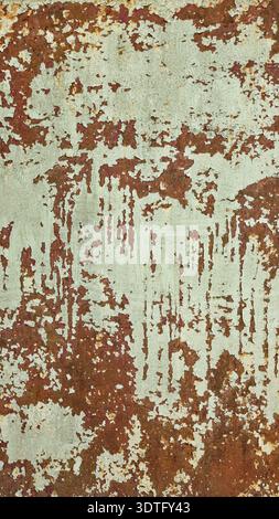 Weathered Rust Metal Texture with Peeling Paint – Vintage Industrial Grunge Background, Distressed Surface, Aged Wall Pattern for Design, Overlay, Wal Stock Photo