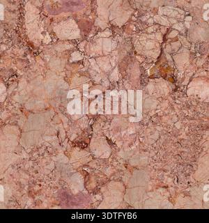 Gentle pink marble texture with big cracks. Seamless square background, tile ready. Stock Photo