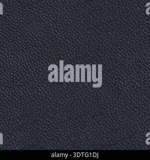 Texture of dark blue leather on macro. Seamless square background, tile ready. Stock Photo