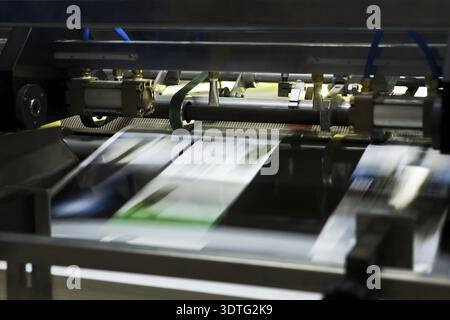 Polygraphic process in a modern printing house Stock Photo