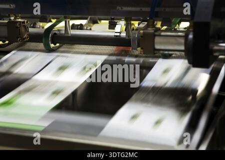 Polygraphic process in a modern printing house Stock Photo