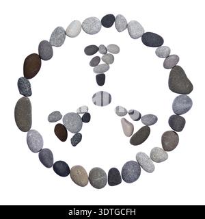 Radiation warning sign of stones on a white background Stock Photo