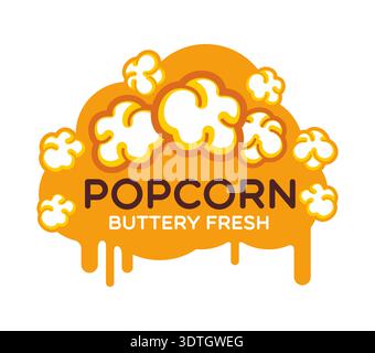 Popcorn icon, cinema movie theater pop corn snack Stock Vector