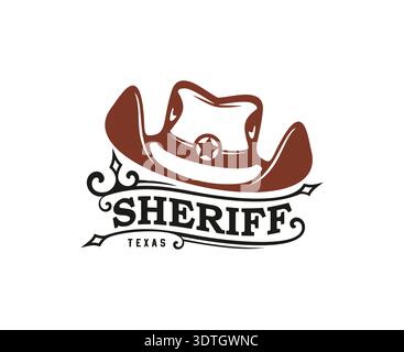 Wild West and western Texas sheriff icon or symbol Stock Vector
