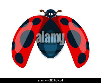 Ladybug insect font typeset cartoon letter M Stock Vector