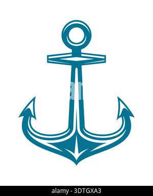 Ship anchor, marine object vector black silhouette Stock Vector