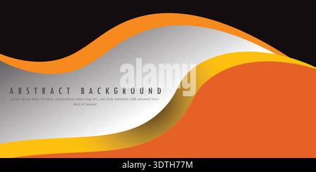 Wave shape background with three colours, graphic vector of orange abstarct background, Yellow and orange mixed abstract background, Stock Vector