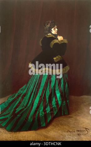 green emerald velvet dress John White Alexander The Green Dress Oil Painting – Art Oyster LLC main image 0