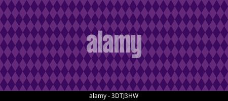 Purple diamond pattern. Background harlequin texture. Seamless rhombus shape texture for carnival, circus party design. Vector geometric checkered Stock Vector