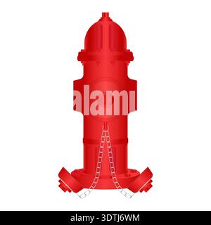 Red Fire Hydrant. Vector Illustration. Stock Vector