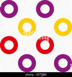 Colorful seamless abstract geometric background with circles. Simple background texture for print. Modern minimalist vector pattern with circular grid Stock Vector
