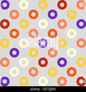 Seamless abstract geometric background featuring circles. This modern vector pattern, designed in a minimalist style, showcases elegant polka dots and Stock Vector