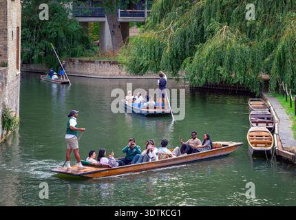 Punting in Cambridge on the River Cam, England UK. Stock Photo