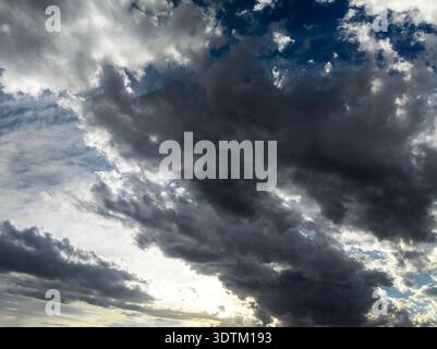 Rolling storm fronts sweep across Blayney in Central West NSW. Stock Photo