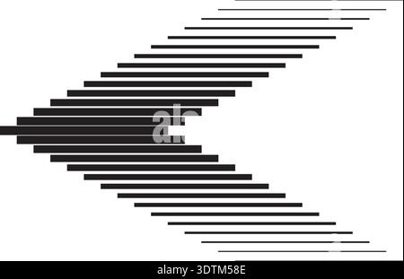 Straight parallel lines with different thickness and faded effect. Forward, fast, speed or motion background. Abstract striped print for website Stock Vector