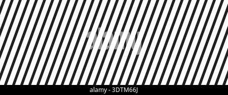 Repeated black diagonal lines on white background. Slanted parallel straight stripes. Tilted striped print. Abstract minimalist design. Vector graphic Stock Vector