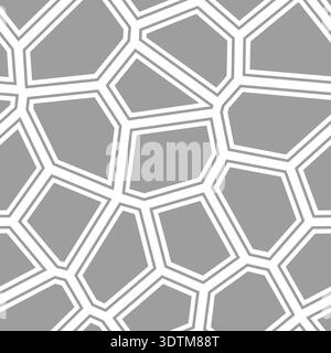 Voronoi tessellation seamless pattern. Abstract geometric design with irregular polygonal cells. Stock Vector