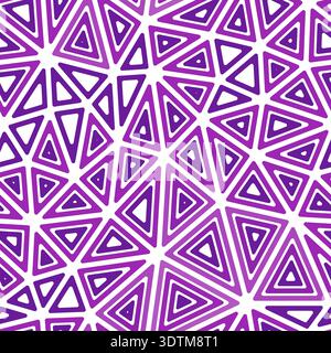 Triangles pattern. Large shape size. Multiple repeated inner triangles. Single color tone style. Repeatable pattern. Beautiful vector tiles. Stock Vector