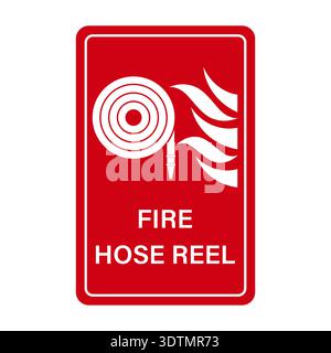 Fire Hose Reel Sign Symbol. Vector Illustration. Stock Vector