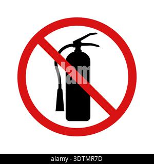 Do not use Fire Extinguisher. No fire Extinguisher Sign. Vector Illustration. Stock Vector