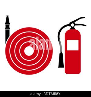 Fire Hose Reel Sign Symbol. Vector Illustration. Stock Vector