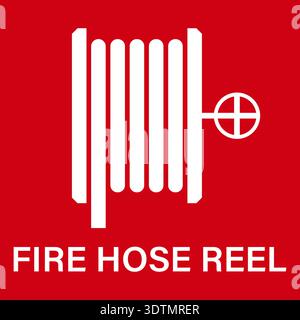 Fire Hose Reel Sign Symbol. Vector Illustration. Stock Vector